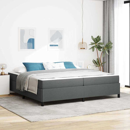 Letto a molle con materasso Grigio scuro 200 x 200 cm Tessuto
