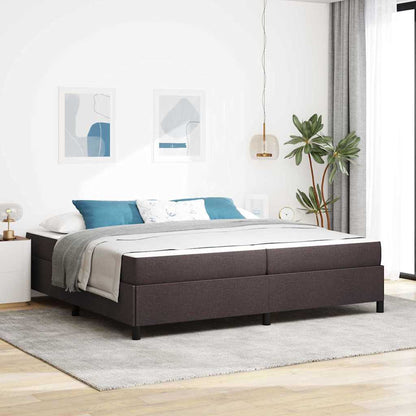 Letto a molle con materasso Marrone Scuro 200 x 200 cm Tessuto