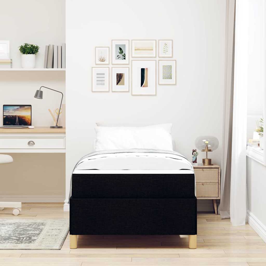 Struttura del letto con materasso Nero 80 x 200 cm Tessuto