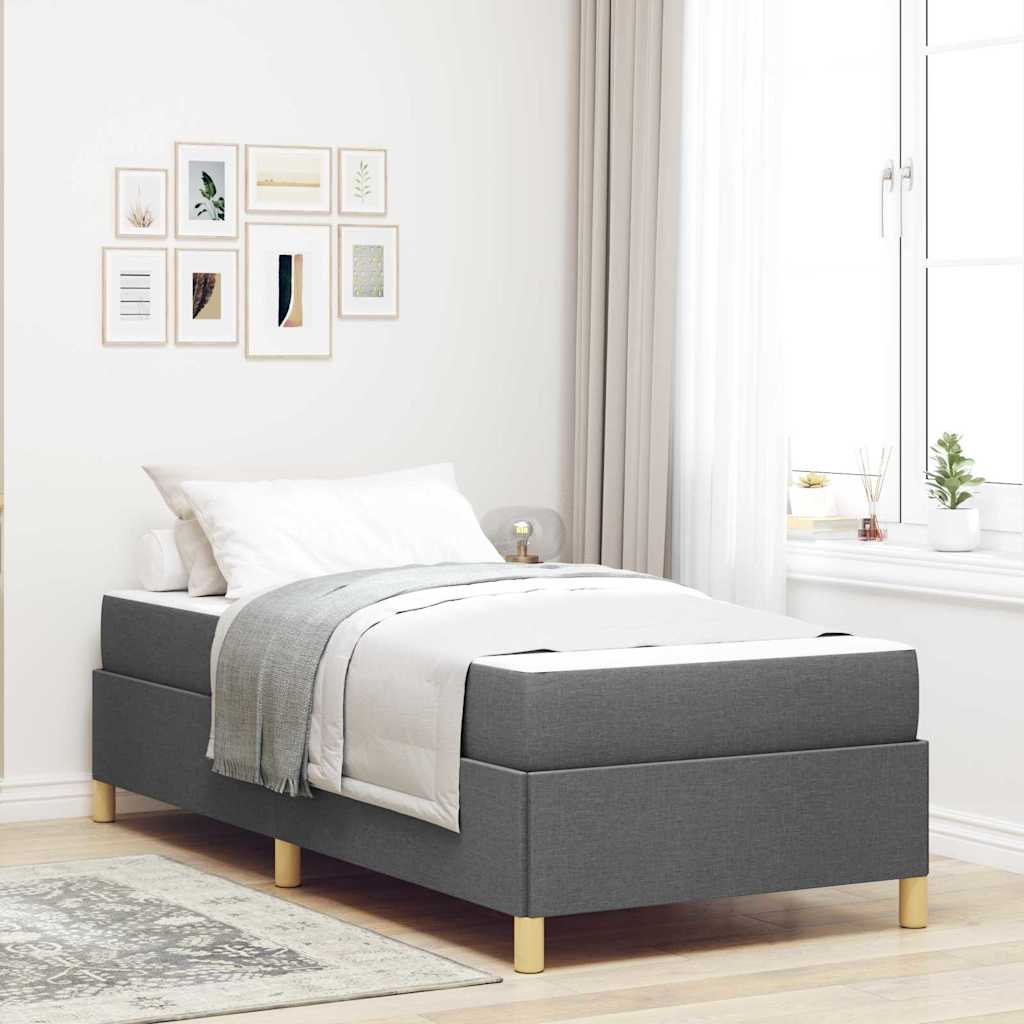 Struttura del letto Grigio scuro 90 x 190 cm Tessuto