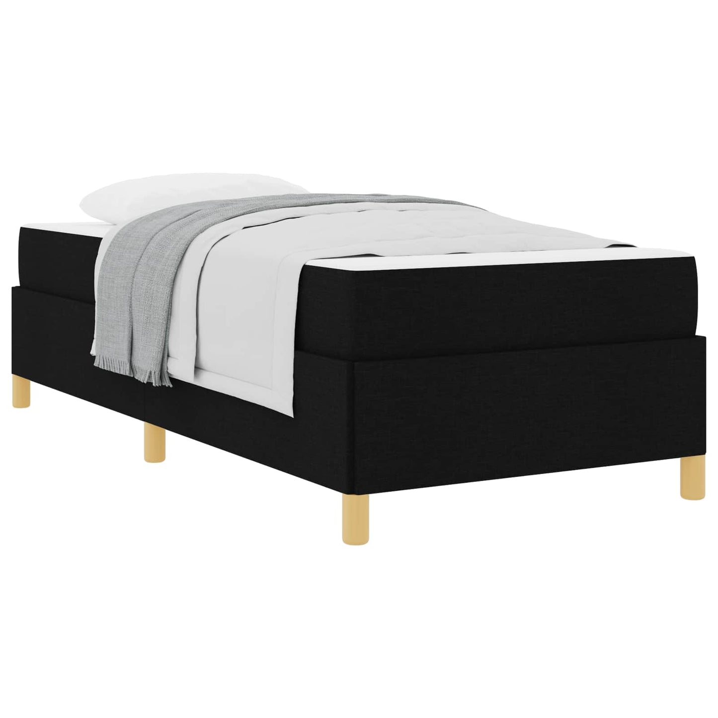Struttura del letto con materasso Nero 90 x 190 cm Tessuto