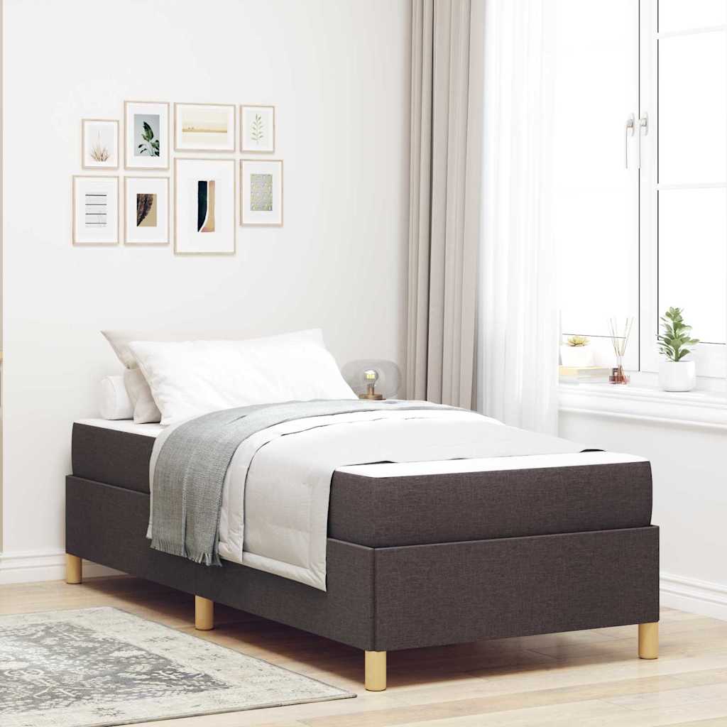 Struttura del letto Marrone Scuro 90 x 190 cm Tessuto