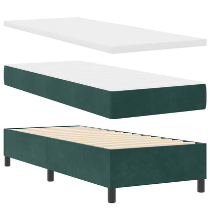 Letto a molle con materasso Verde Scuro 200 x 80 cm Velluto