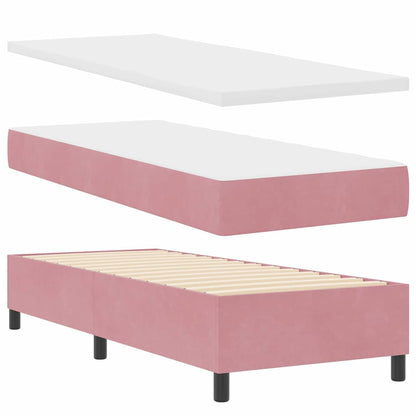 Letto a molle con materasso Rosa 200 x 80 cm Velluto