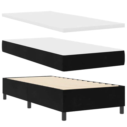 Letto a molle con materasso Nero 190 x 90 cm Velluto