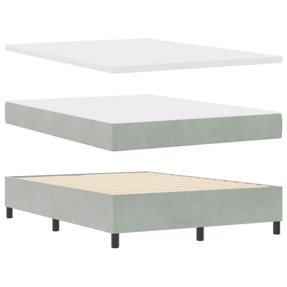 Letto a molle con materasso Grigio chiaro 190 x 140 cm Velluto