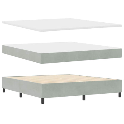 Letto a molle con materasso Grigio chiaro 200 x 180 cm Velluto
