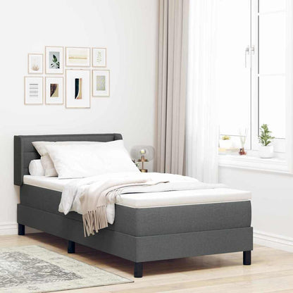 Letto a molle con materasso Grigio scuro 200 x 80 cm Tessuto