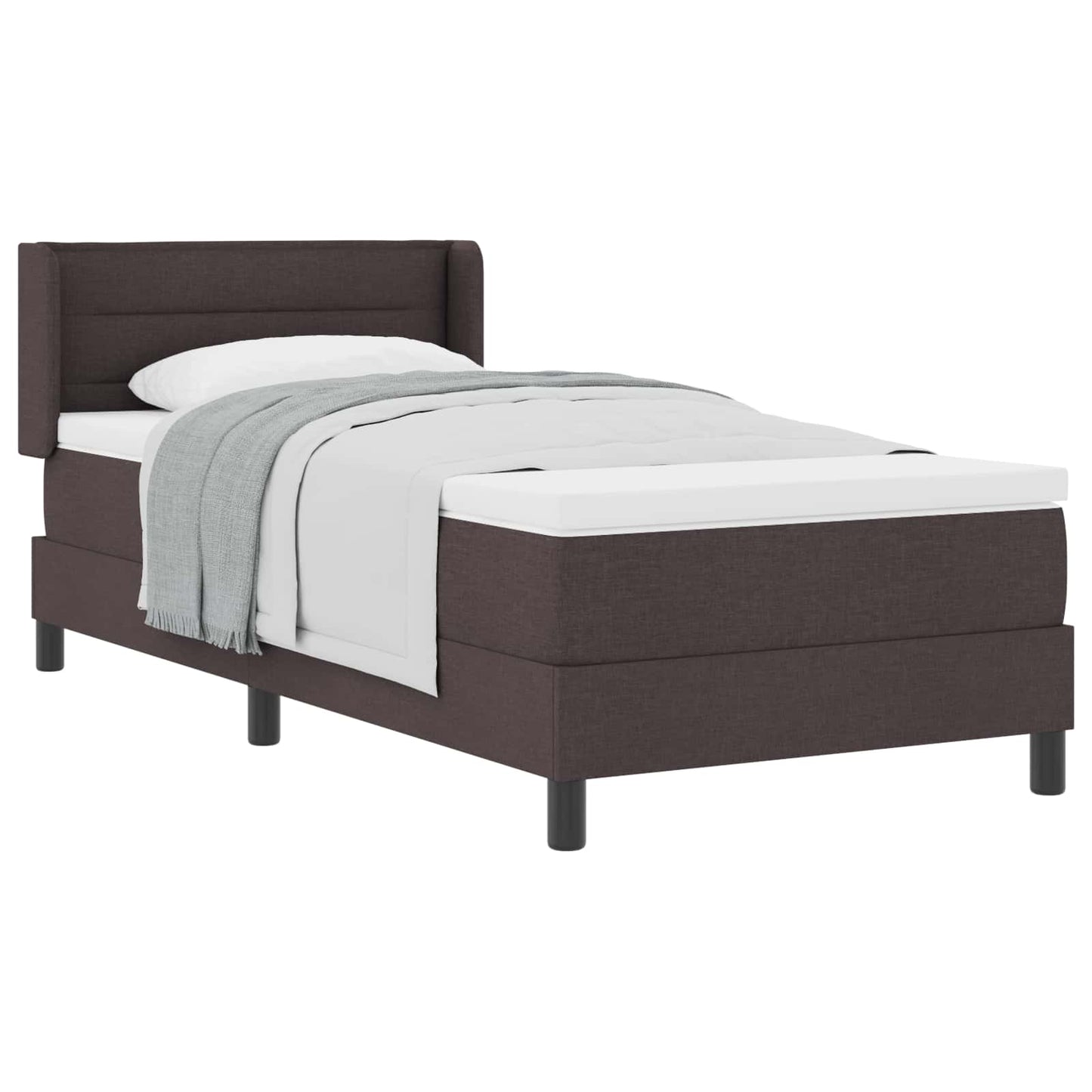 Letto a molle con materasso Marrone Scuro 200 x 80 cm Tessuto