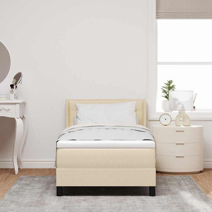 Letto a molle con materasso Crema 200 x 80 cm Tessuto