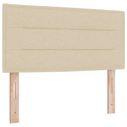 Letto a molle con materasso Crema 190 x 90 cm Tessuto