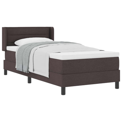 Letto a molle con materasso Marrone Scuro 200 x 90 cm Tessuto