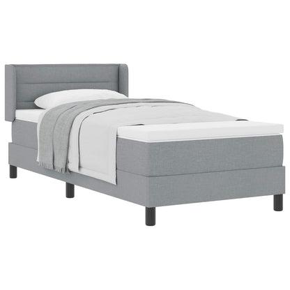 Letto a molle con materasso Grigio chiaro 200 x 100 cm Tessuto