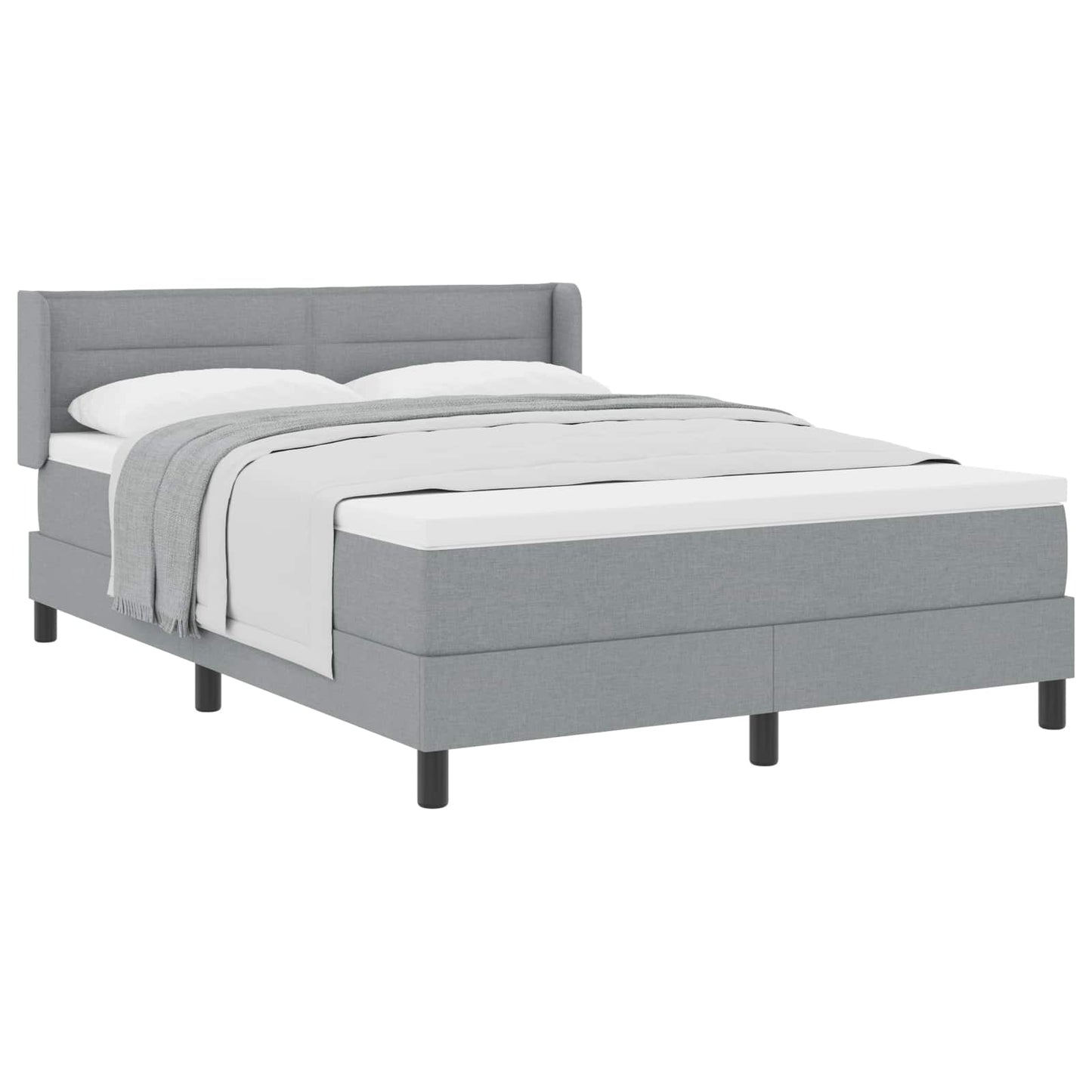 Letto a molle con materasso Grigio chiaro 190 x 140 cm Tessuto