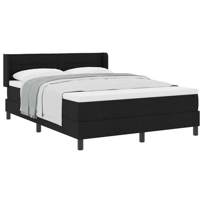 Letto a molle con materasso Nero 190 x 140 cm Tessuto