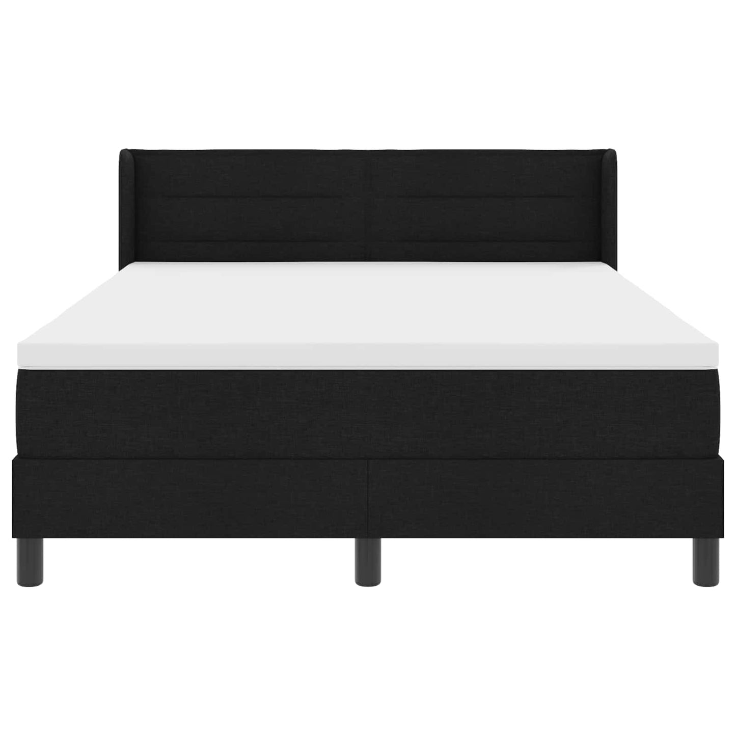 Letto a molle con materasso Nero 190 x 140 cm Tessuto