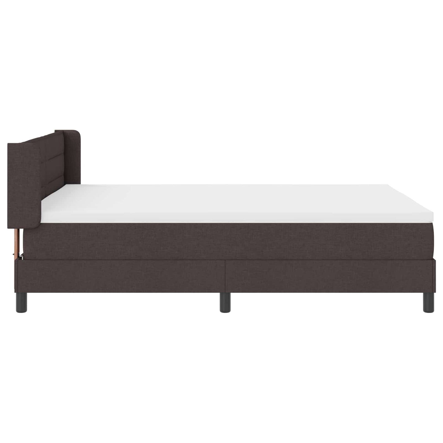 Letto a molle con materasso Marrone Scuro 190 x 140 cm Tessuto