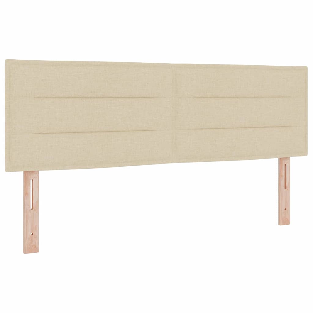 Letto a molle con materasso Crema 190 x 140 cm Tessuto