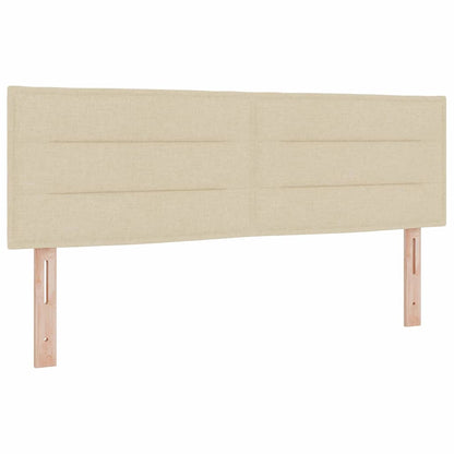 Letto a molle con materasso Crema 200 x 140 cm Tessuto