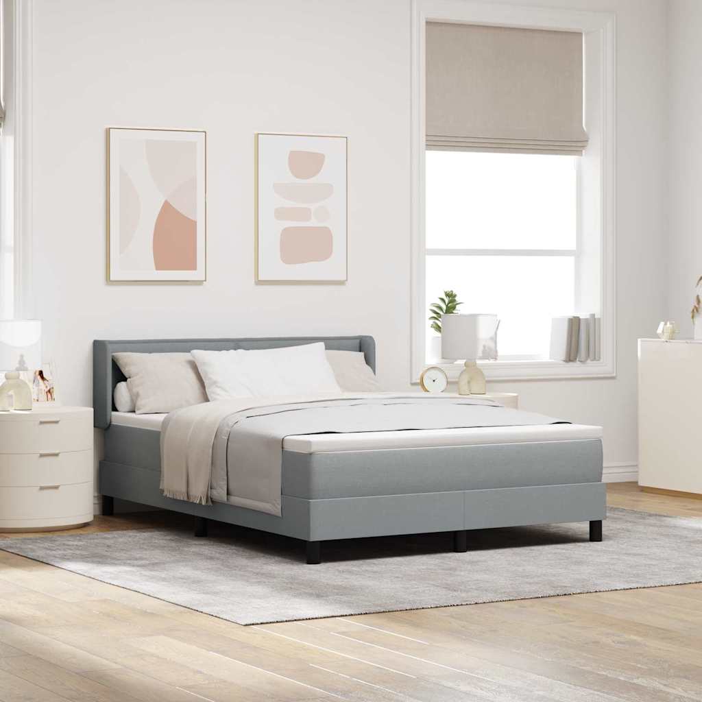 Letto a molle con materasso Grigio chiaro 200 x 160 cm Tessuto