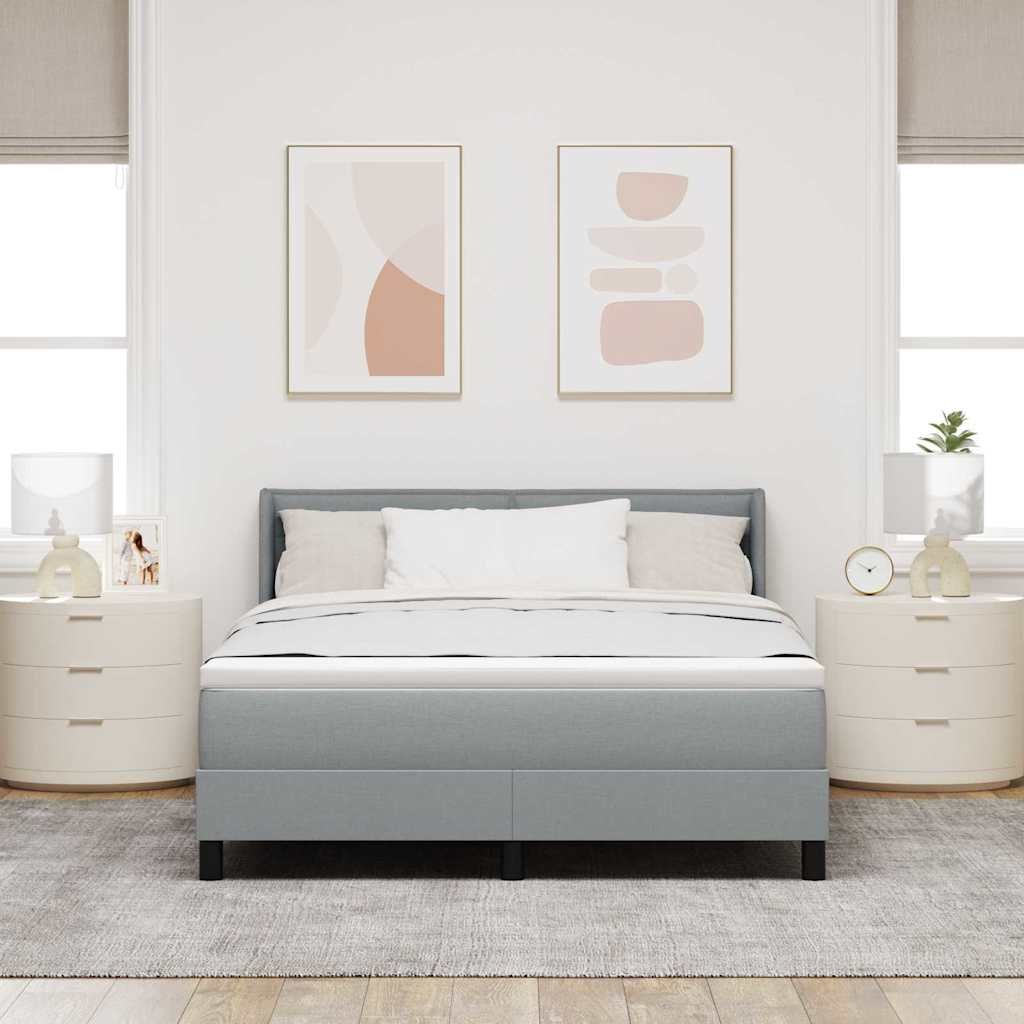 Letto a molle con materasso Grigio chiaro 200 x 160 cm Tessuto