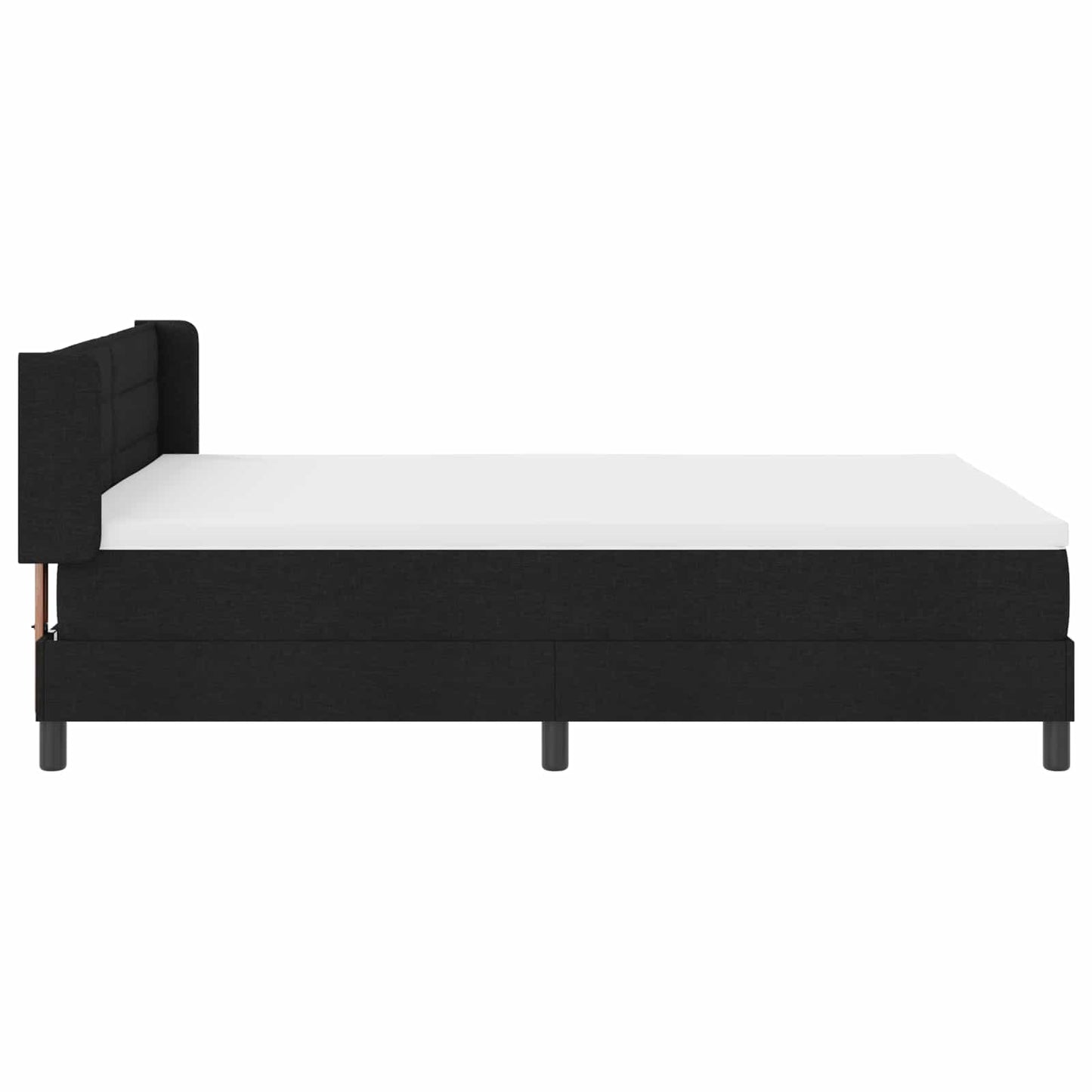 Letto a molle con materasso Nero 200 x 160 cm Tessuto