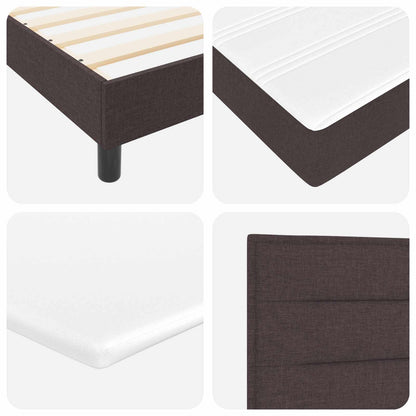 Letto a molle con materasso Marrone Scuro 200 x 160 cm Tessuto