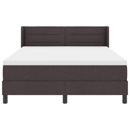 Letto a molle con materasso Marrone Scuro 200 x 160 cm Tessuto