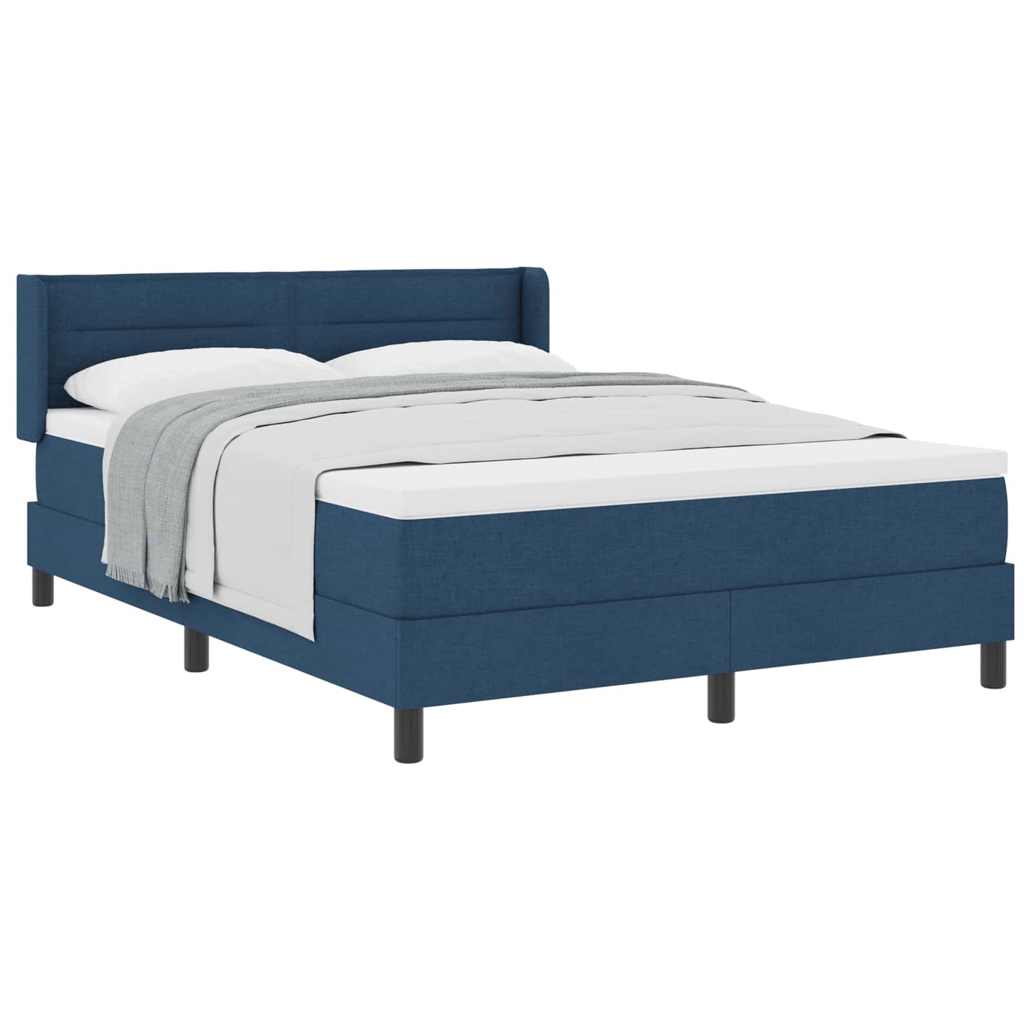Letto a molle con materasso Blu Scuro 200 x 160 cm Tessuto