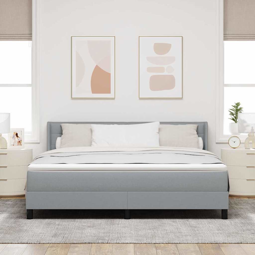 Letto a molle con materasso Grigio chiaro 200 x 180 cm Tessuto
