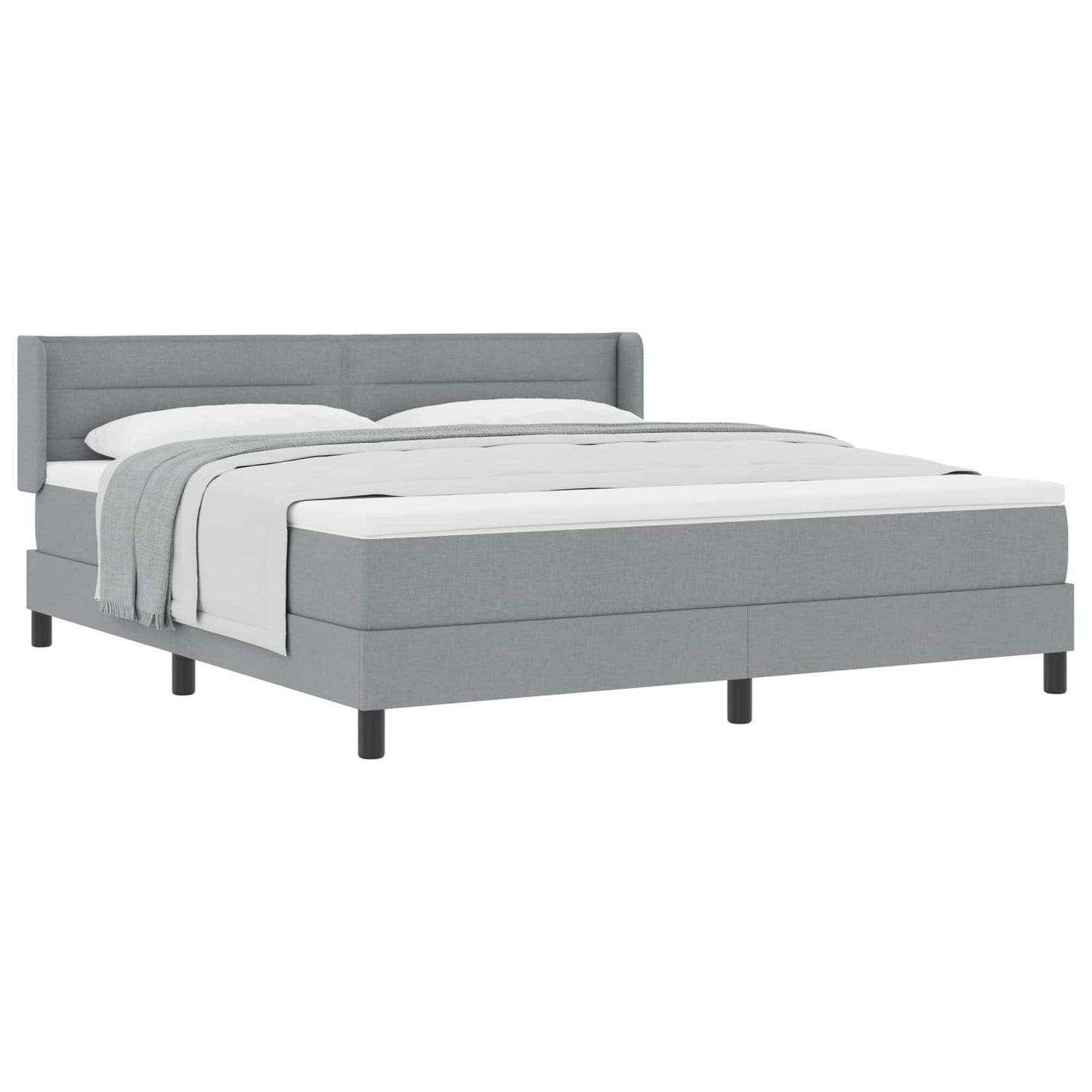 Letto a molle con materasso Grigio chiaro 200 x 180 cm Tessuto