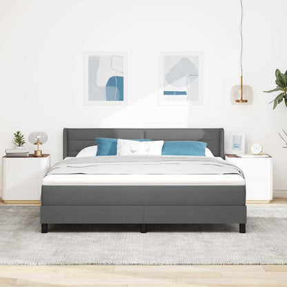 Letto a molle con materasso Grigio scuro 200 x 180 cm Tessuto