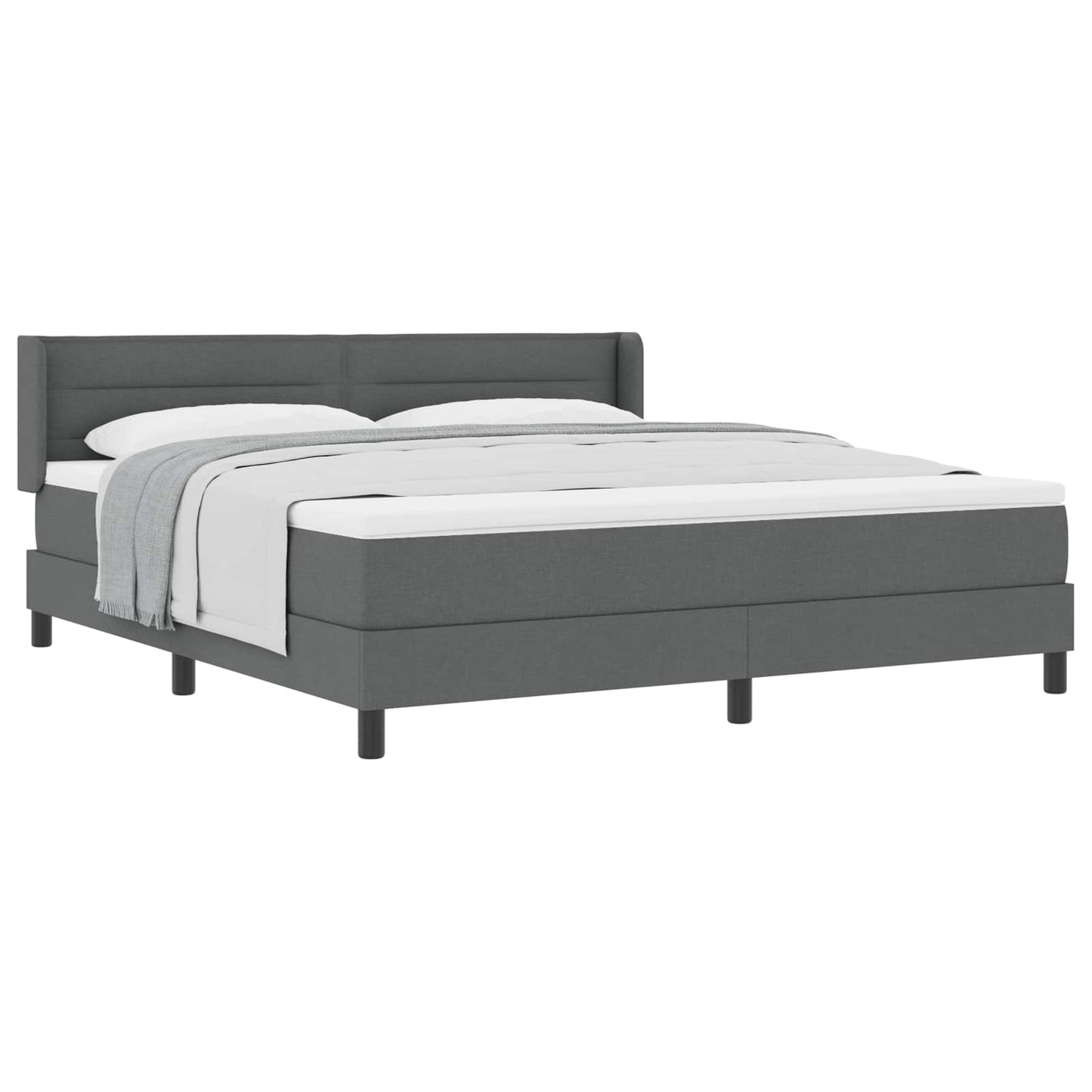 Letto a molle con materasso Grigio scuro 200 x 180 cm Tessuto