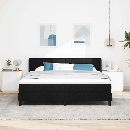 Letto a molle con materasso Nero 200 x 180 cm Tessuto