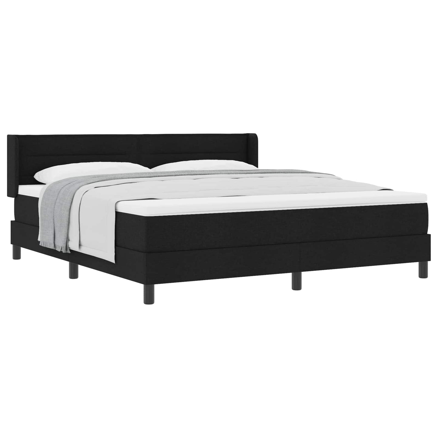 Letto a molle con materasso Nero 200 x 180 cm Tessuto