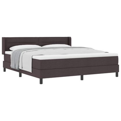 Letto a molle con materasso Marrone Scuro 200 x 180 cm Tessuto