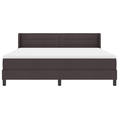 Letto a molle con materasso Marrone Scuro 200 x 180 cm Tessuto