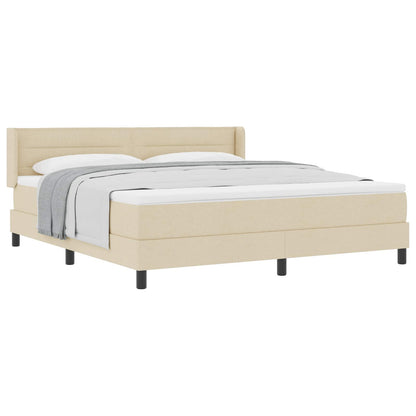 Letto a molle con materasso Crema 200 x 180 cm Tessuto