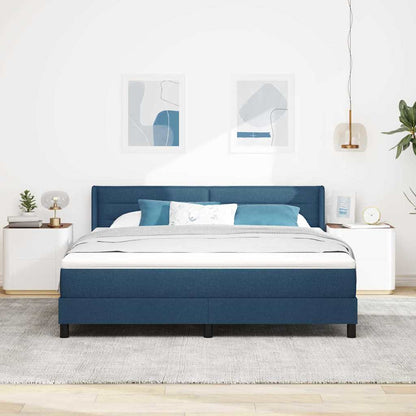 Letto a molle con materasso Blu 200 x 180 cm Tessuto