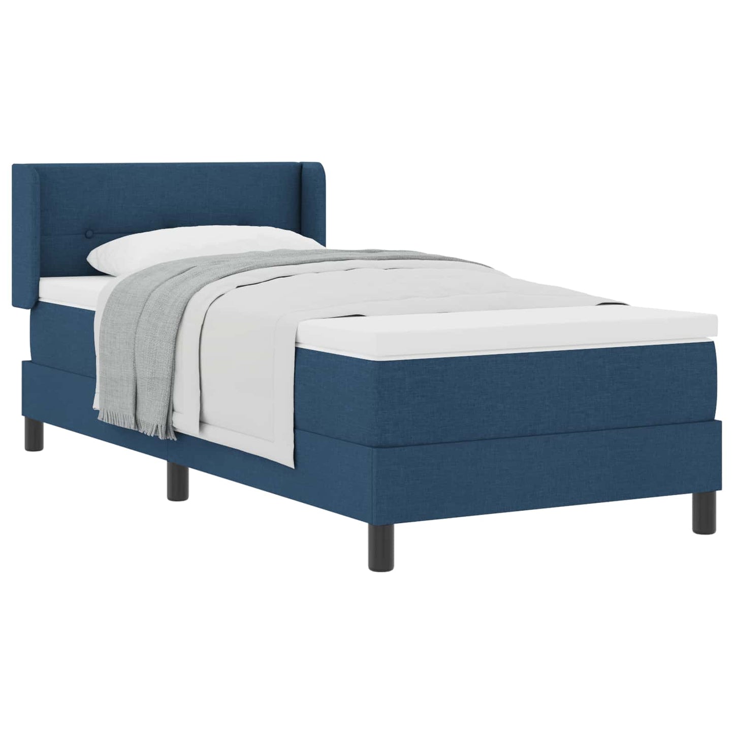 Letto a molle con materasso Blu 200 x 80 cm Tessuto