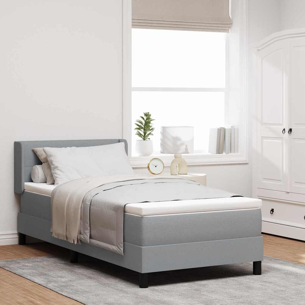 Letto a molle con materasso Grigio chiaro 190 x 90 cm Tessuto