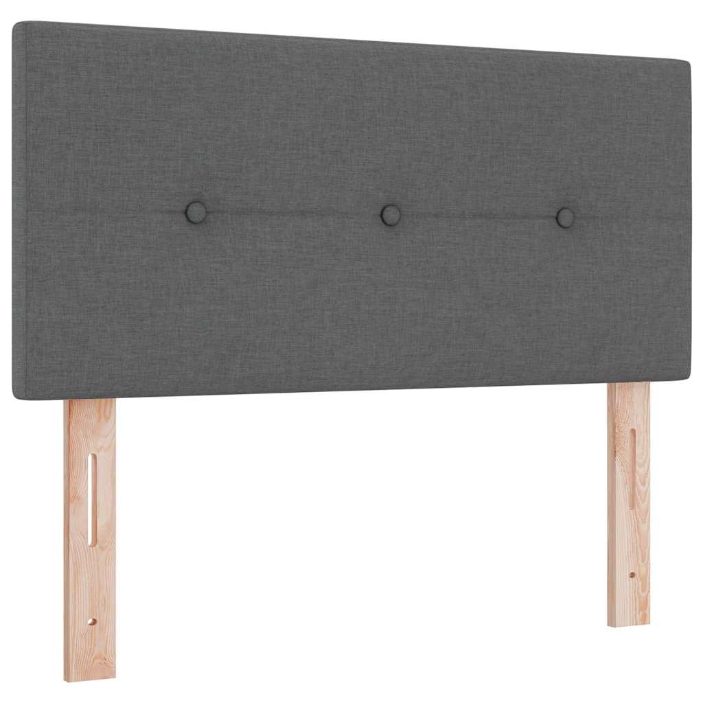 Letto a molle con materasso Grigio scuro 190 x 90 cm Tessuto