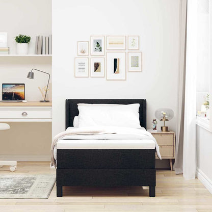Letto a molle con materasso Nero 190 x 90 cm Tessuto