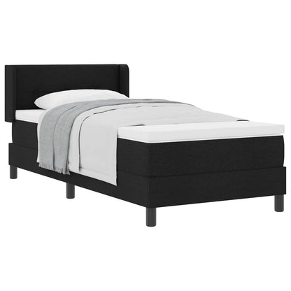 Letto a molle con materasso Nero 190 x 90 cm Tessuto
