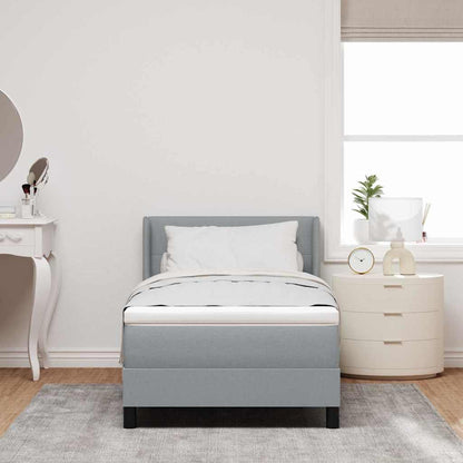 Letto a molle con materasso Grigio chiaro 200 x 100 cm Tessuto