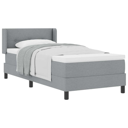 Letto a molle con materasso Grigio chiaro 200 x 100 cm Tessuto