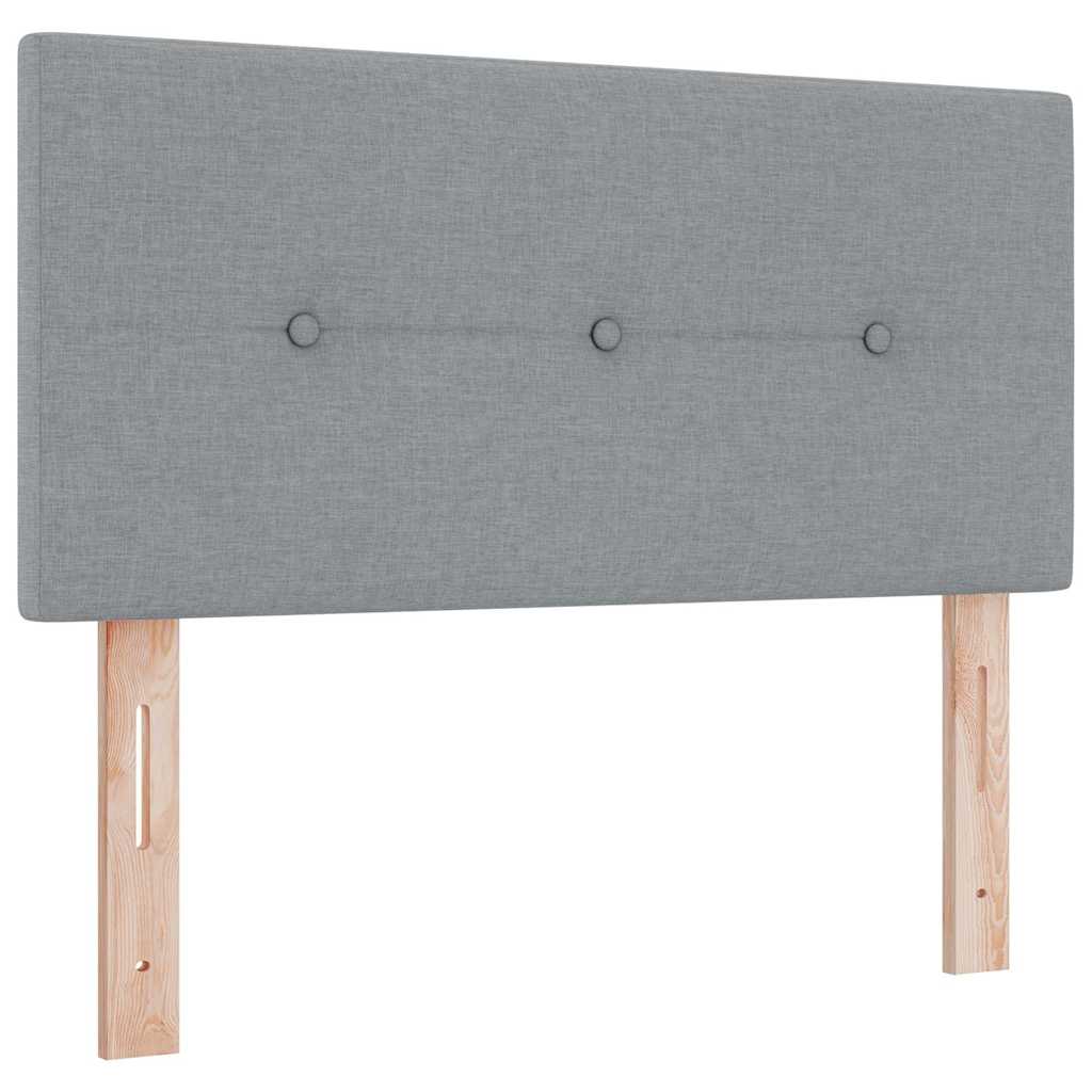 Letto a molle con materasso Grigio chiaro 200 x 100 cm Tessuto