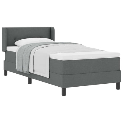 Letto a molle con materasso Grigio scuro 200 x 100 cm Tessuto
