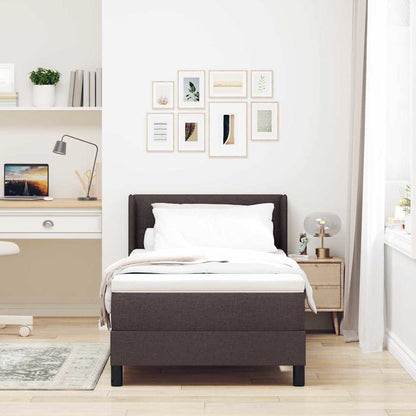 Letto a molle con materasso Marrone Scuro 200 x 100 cm Tessuto