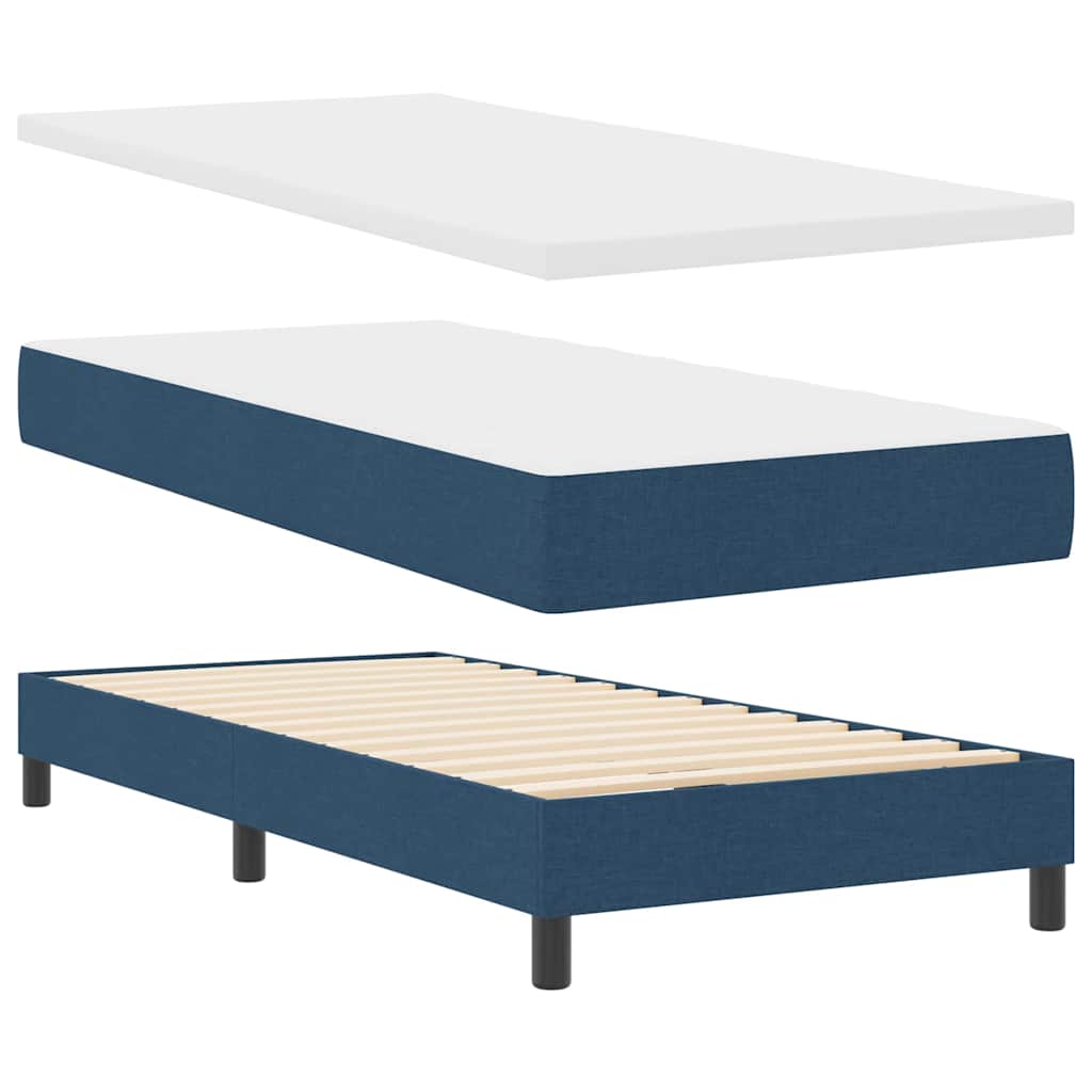 Letto a molle con materasso Blu 200 x 100 cm Tessuto
